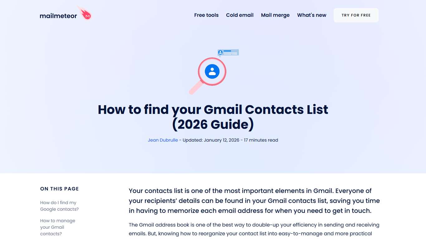 How to find your Gmail Contacts List (2026 Guide)